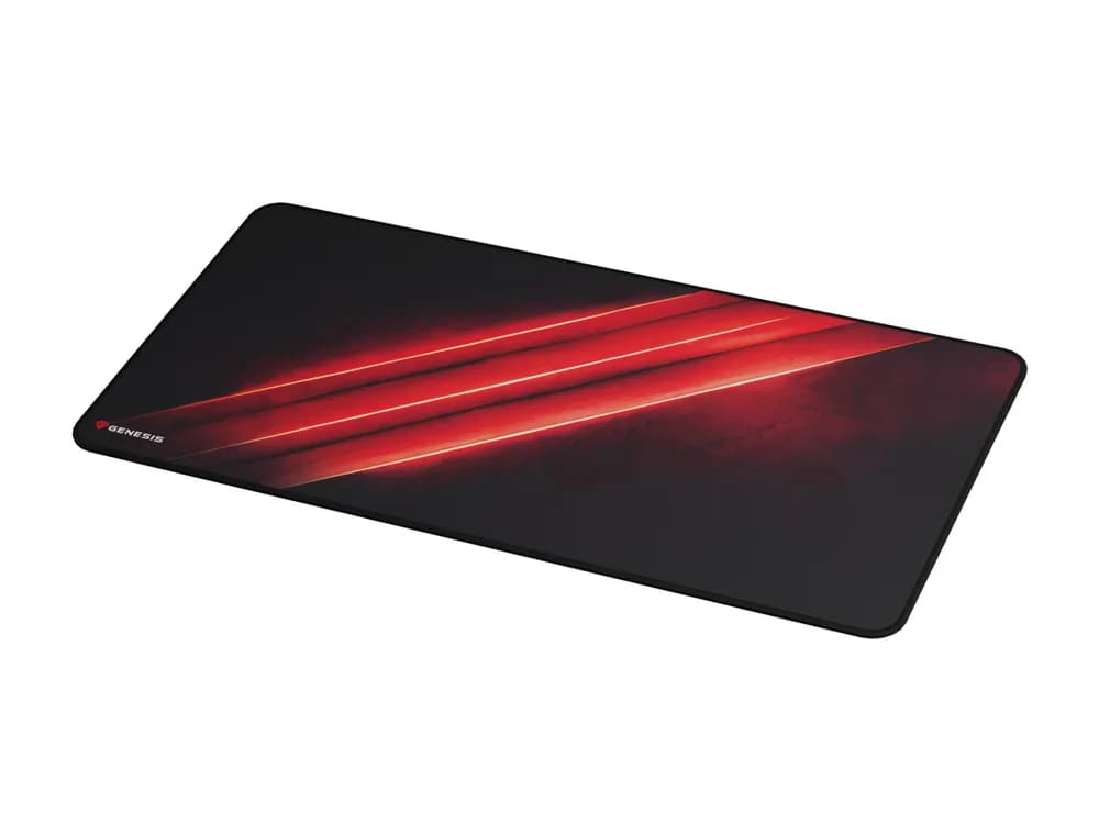 Mousepad Genesis Carbon 500 Maxi Flash, material cauciuc + textil, dimensiuni 900x450x2.5 mm, negru/rosu — miniatură