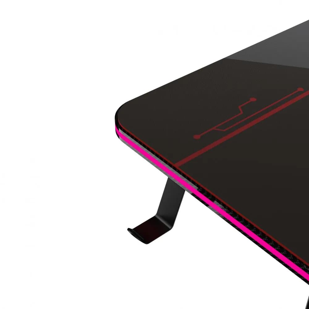 Birou electric Serioux Carbon Pro RGB, reglabil pe inălțime, Dimensiuni blat 1400mm x 700mm, Orientare Cadru: Rectangular, Greutate maxima: 60 kg, Interval de inălțime: 730~ 1210 mm, Segmente coloană: coloană în două etape — miniatură