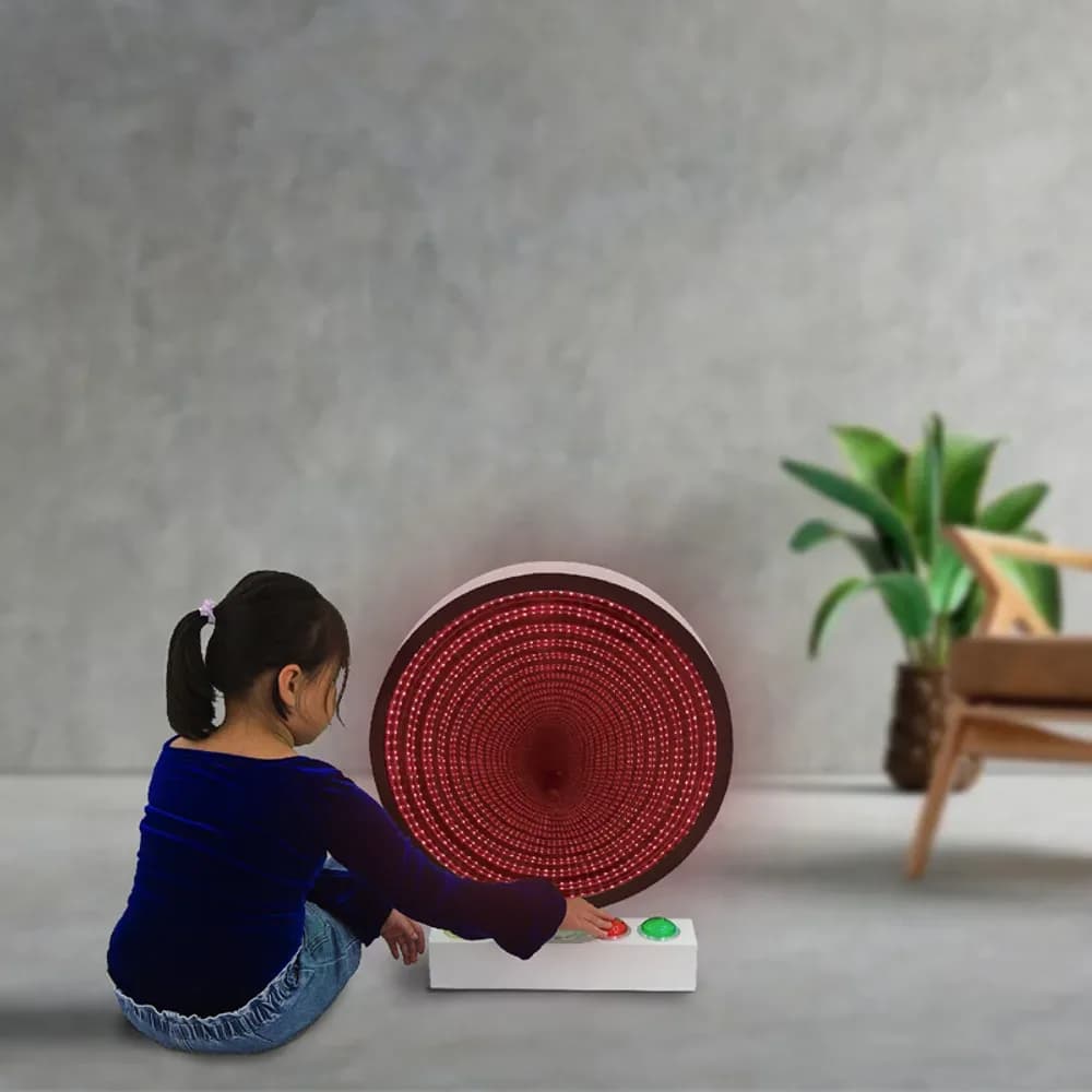 Oglindă infinită 60cm cu butoane mari pe telecomandă — miniatură