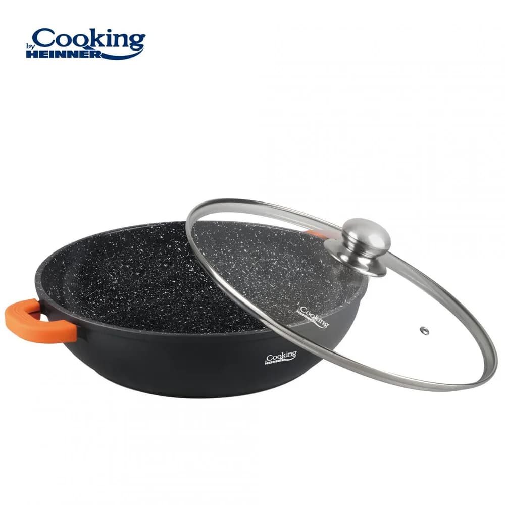 CRATITA ALUMINIU+CAPAC 32X8.5CM,5.5L,DARK LINE, COOKING BY HEINNER — miniatură