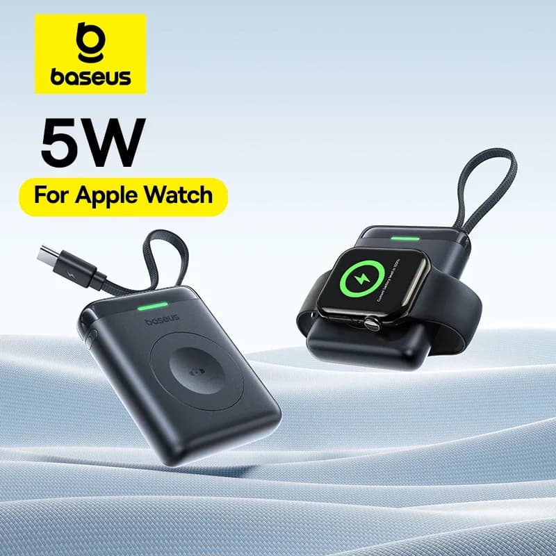 POWER BANK Baseus EnerFill FW11, 1640mAh, compatibil cu Apple Watch, 5W, cablu integrat 1 x USB Type-C, negru, "E0205301" - 6953156298989 — miniatură