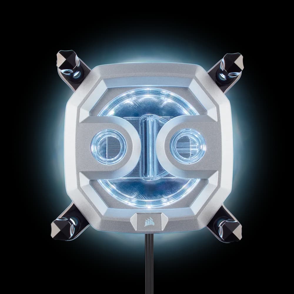 WATER block CORSAIR, filet pt. CPU, skt Intel LGA 2011/2066 AMD sTR4/sTRX4, pt filet G 1/4", luminat RGB, silver, "CX-9010001-WW" — miniatură