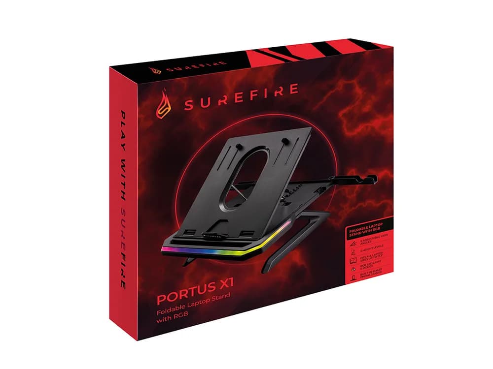 STAND Notebook Verbatim Portus X1 Foldable Laptop Stand with RGB "48842" — miniatură