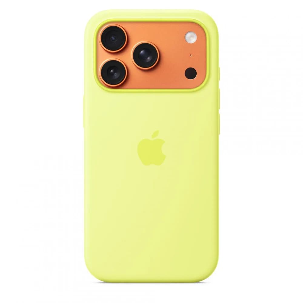 iPhone 17 Pro Silicone Case with MagSafe - Neon Yellow — miniatură