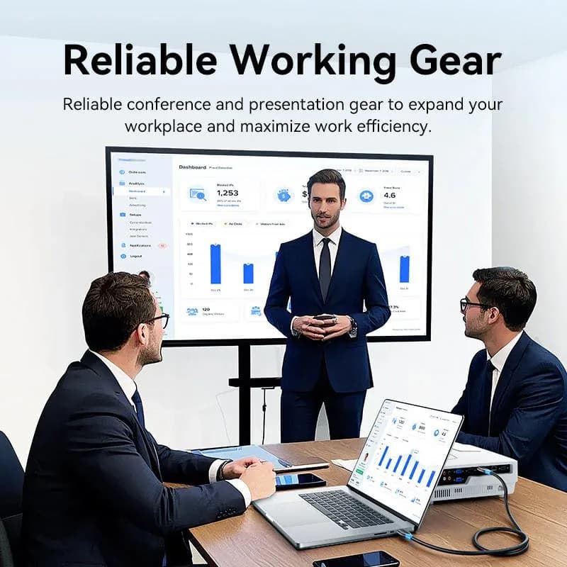 Cablu video Vention, HDMI (T) la HDMI (T), 0.75m, rezolutie 4K la 60Hz, conectori auriti, negru-albastru, "AACBE" - 6922794732636 — miniatură