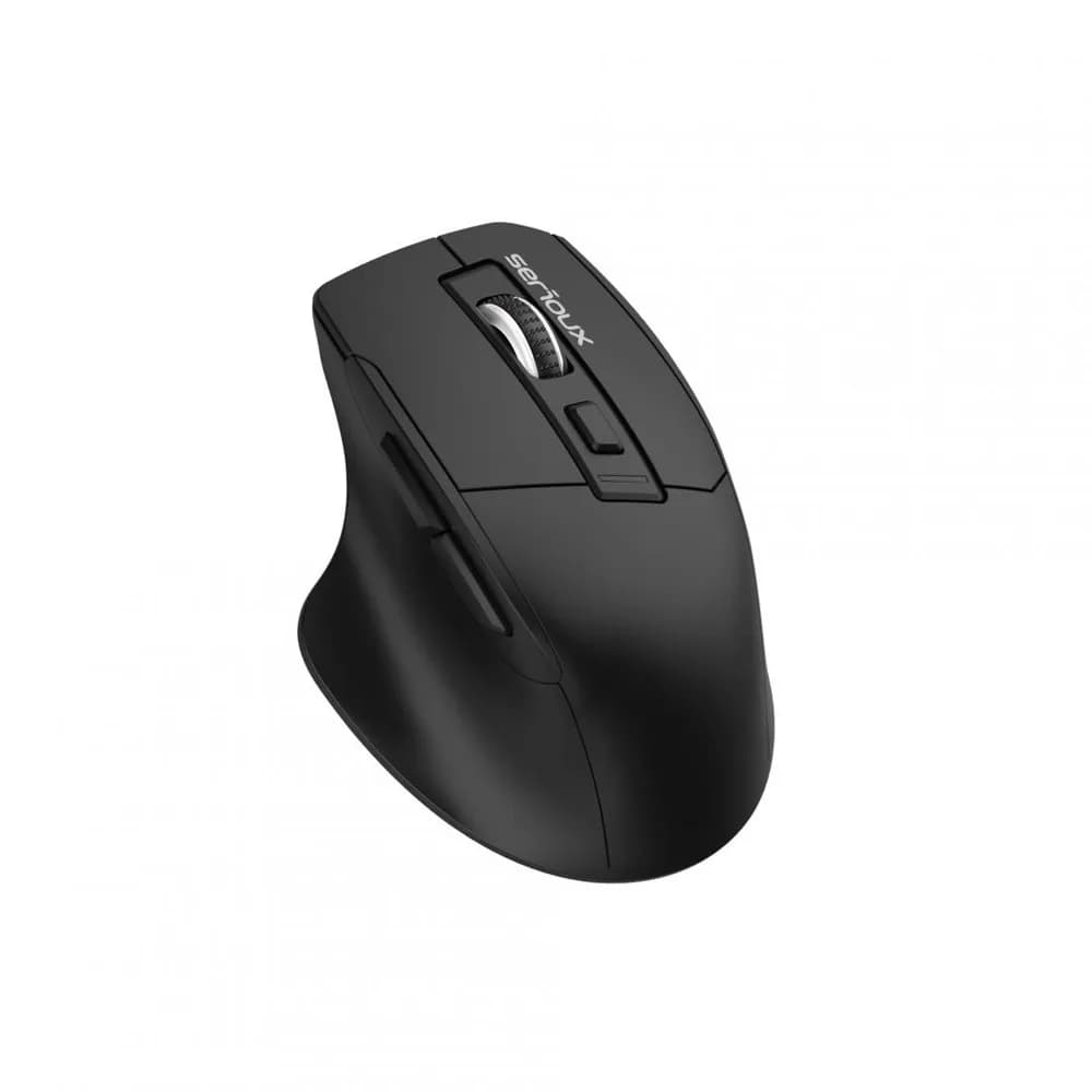 Mouse optic cu fir Serious USB 6D, Culoare neagra, Design ERGO Complet negru cu capac superior din cauciuc, 6 butoane DPI: 1200-1800-2400-3600DPI, Cablu PVC negru de 1,5 m, Ambalaj OEM în cutie de culori — miniatură