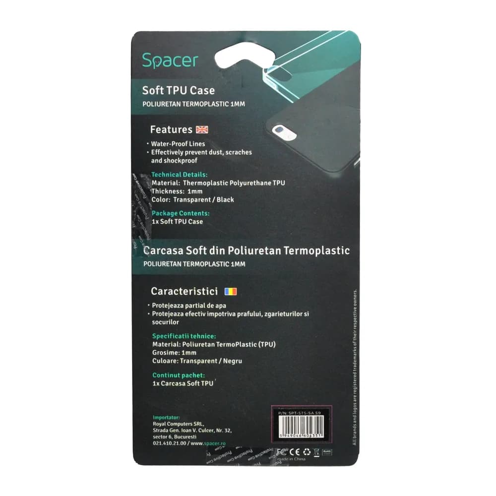 Husa Samsung S9 Spacer, transparenta, grosime 1 mm, material flexibil TPU "SPT-STS-SA.S9" — miniatură