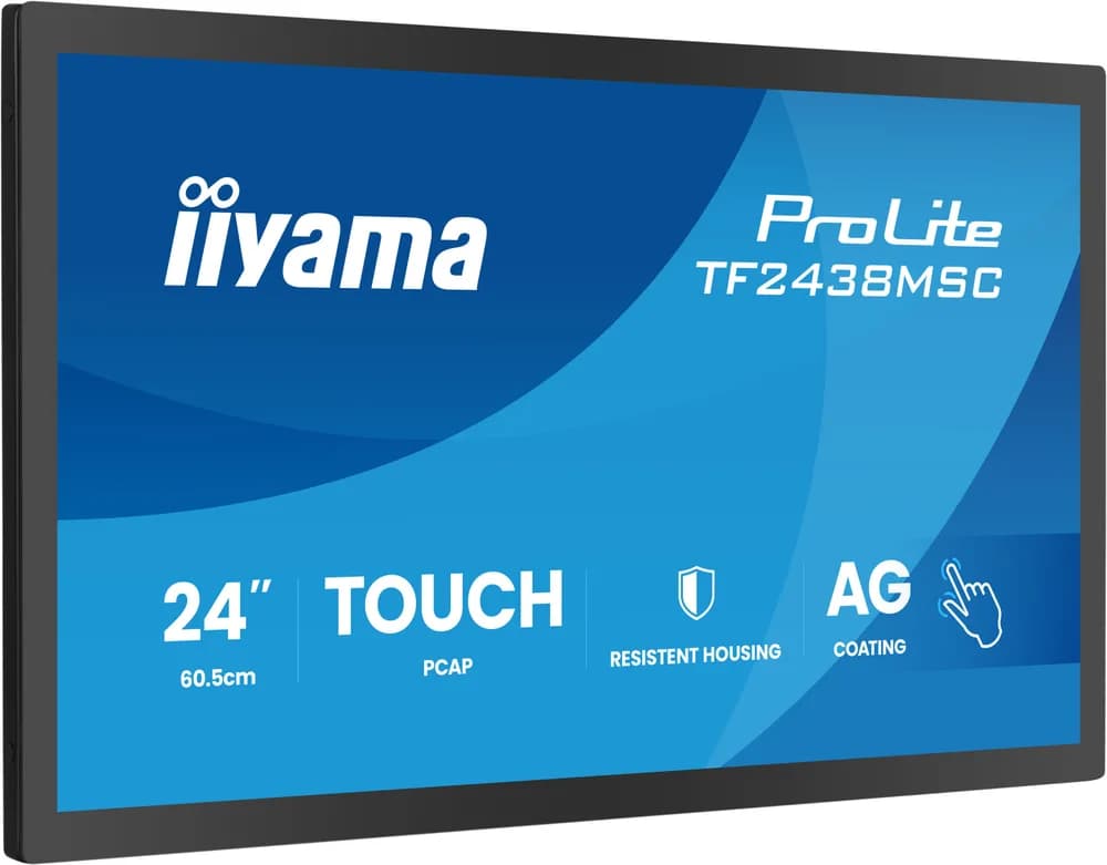 IIYAMA Monitor LED TF2438MSC-B2 24" DeepContrast PCAP 10-point Open Frame touchscreen monitor with robust metal housing for demanding environments "TF2438MSC-B2"