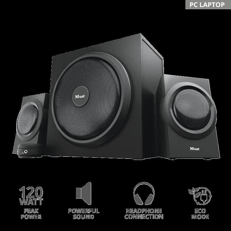 Sistem audio Trust Yuri 2.1, 60W, negru — miniatură