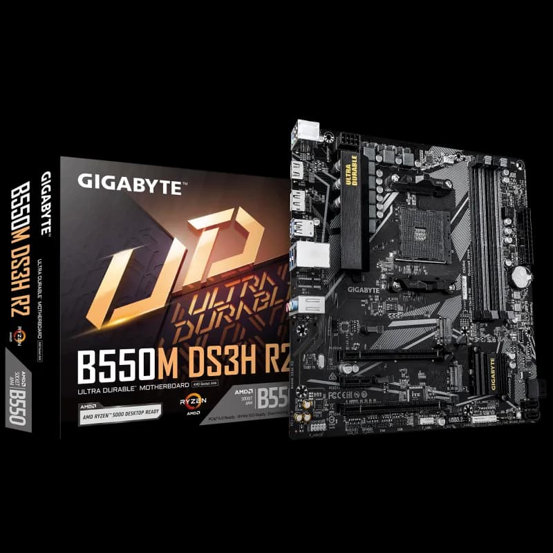 Placa de baza Gigabyte B550M DS3H R2, Socket AM4, DDR4, Micro-ATX
