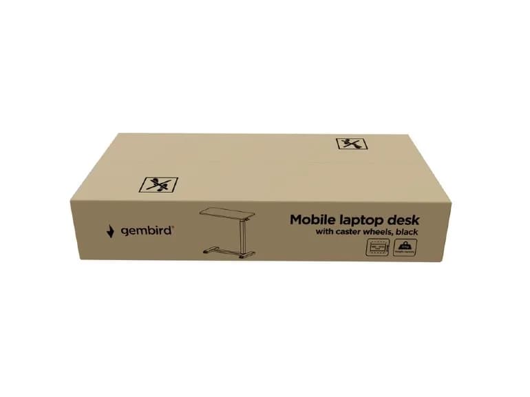 BIROU GEMBIRD, pt notebook, max 10 kg, birou 720x400mm, 770x400x(685-1045)mm, black, "TVS-DESK-02-BK" — miniatură