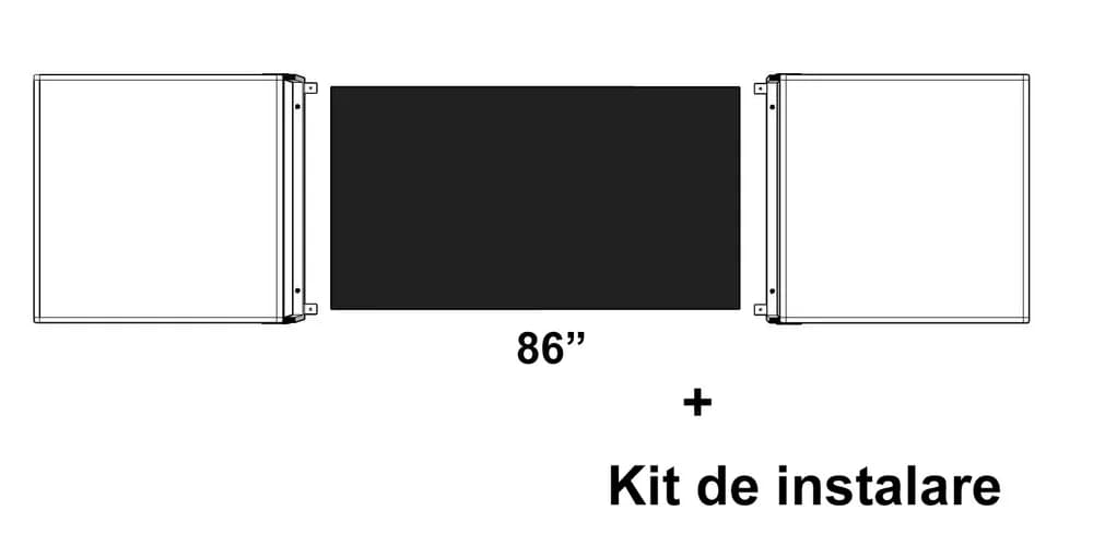 Pachet Cabinet whiteboard pentru display interactiv 86" si Kit de instalare pentru display interactiv 86"