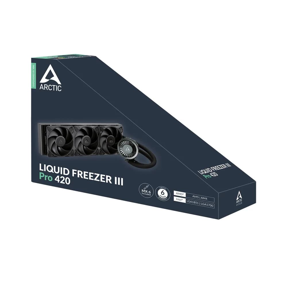 COOLER Arctic "Liquid Freezer III Pro 420", skt. LGA1851, LGA 1700, AM4, AM5, racire cu lichid, 3 x 140mm P14 Pro, 800 - 2800 RPM, negru "ACFRE00181A" — miniatură
