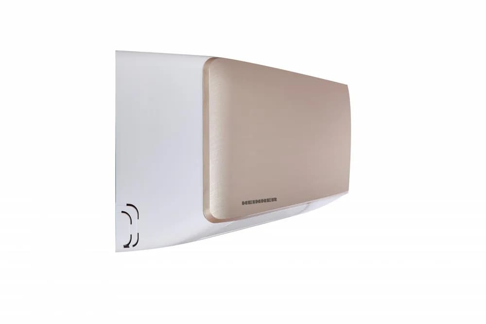 Aparat de aer conditionat HEINNER ONIX HAC-CO12WFN-GD, 12000 BTU, WiFi, clasa energetica: racire A++/incalzire A+, functii: Super-ionizare, "Follow me", ECO, Turbo, filtru cu densitate ridicata, auto curatare, panel auriu. — miniatură