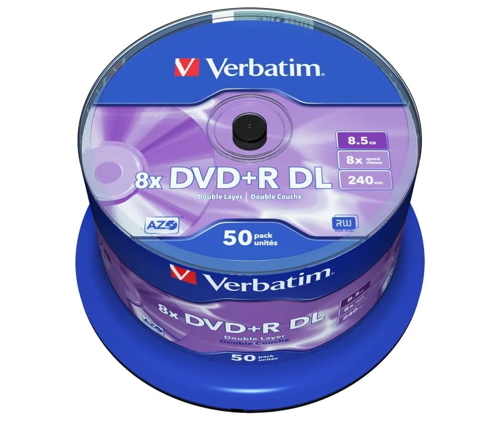 DVD+R VERBATIM 8.5GB, 240min, viteza 8x, 50 buc, Double Layer, spindle, "Matt Silver" "43758"