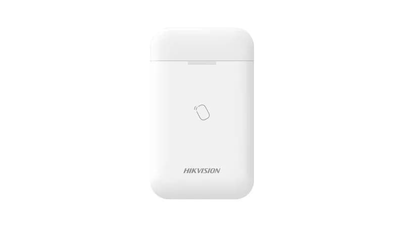 Cititor card wireless AX PRO Hikvision DS-PT1-WE(B); 868MHz two-way Tri- X wireless technology, distanta comunicare RF : 1200min camp deschis; coumincare bidirectionala, criptare: AES-128, Indicatori LED: area (blue), fault(orange), arm(blue), disarm(green), alarm(red),signal (red/green)