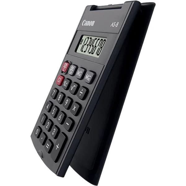 Calculator buzunar Canon AS8, 8 digiti, display LCD, alimentare baterie, functii: radacina patrata, procentaj, tasta total. — miniatură