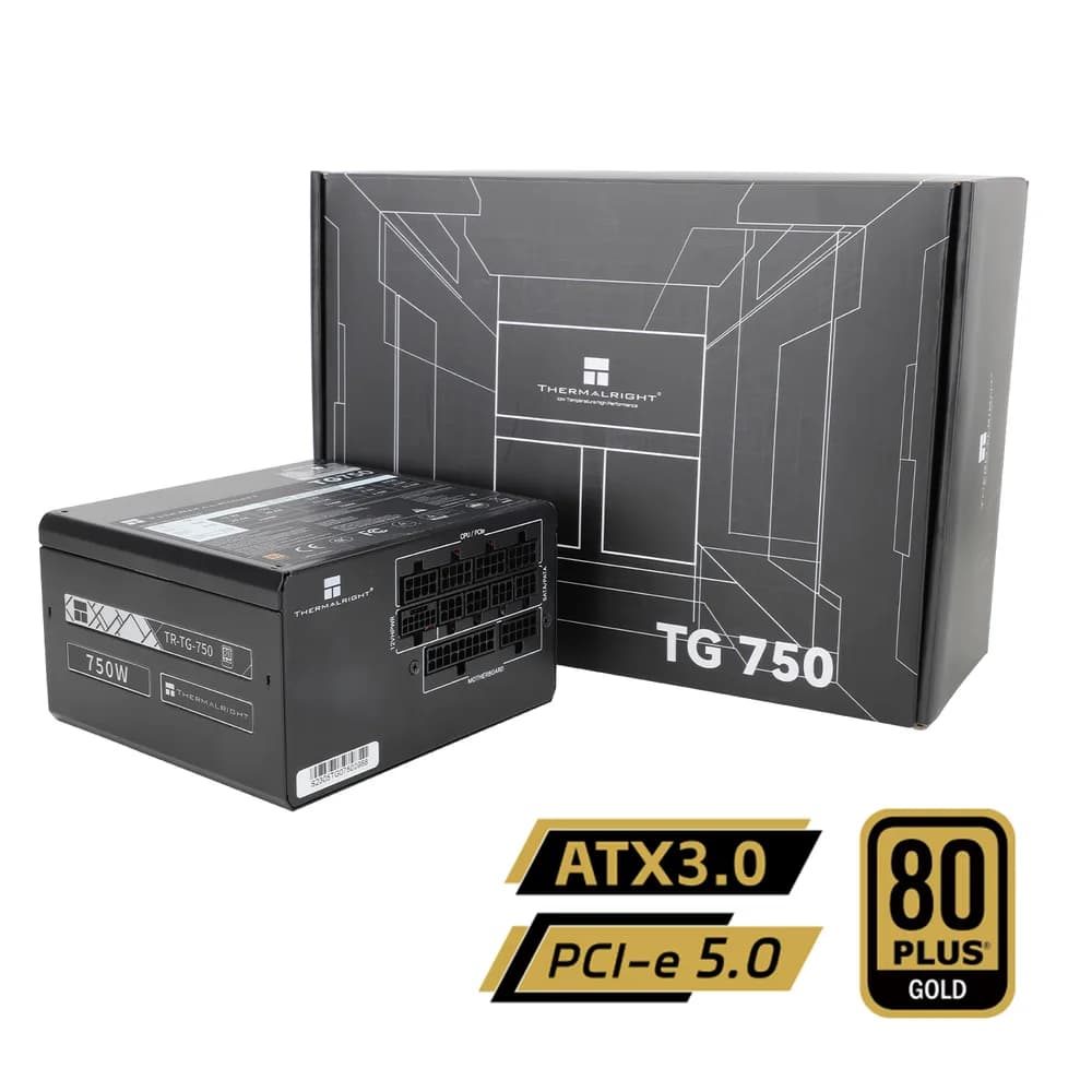SURSA Thermalright, 750W, certificare 80 Plus Gold, modular, fan 120mm, negru, "TR-TG 750" — miniatură