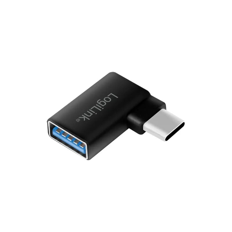ADAPTOR LOGILINK, pt. smartphone, USB 3.2 Type-C (T) la USB 2.0 (M), USB-C 90 grade, pana la 5V / 3A 15W, negru, "AU0055"