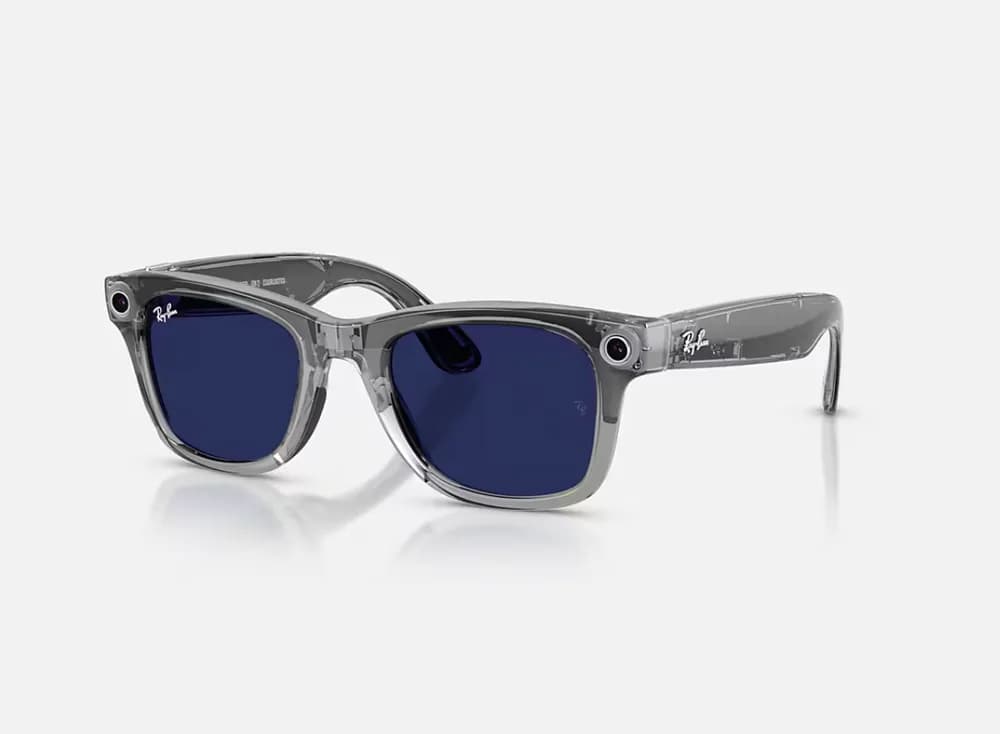 Ray-Ban Meta Wayfarer Gen 2 AI Glasses Shiny Transparent Grey/Sapphire Transitions RW4012 6840MF 53 — miniatură