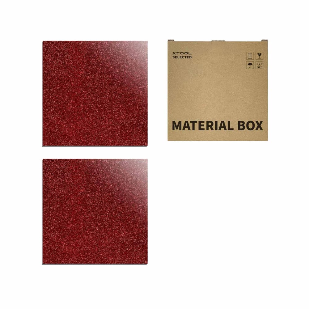 Material pentru gravare laser xTool 3 mm Red Glitter Acrylic Sheets (2-Pack) — miniatură