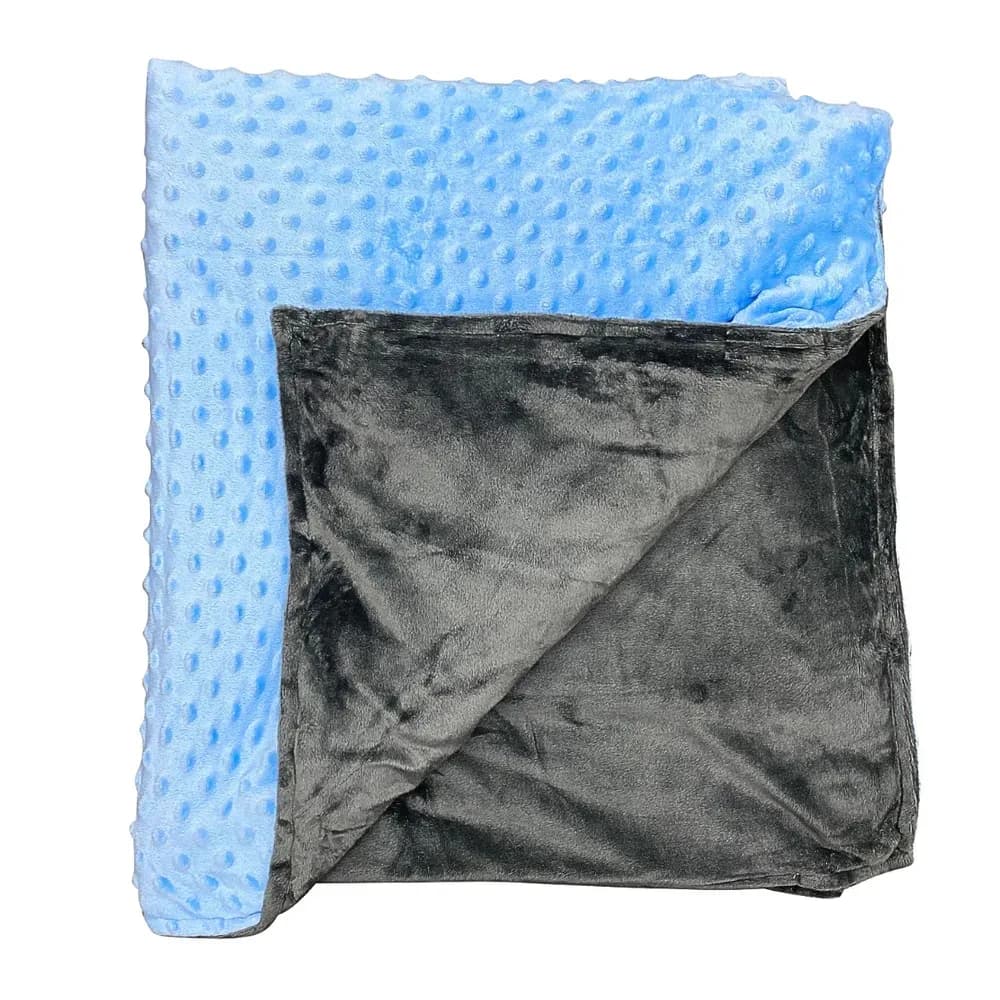 Patura cu greutati mare 5kg (150 x 200cm) Albastru/Gri cu fata de perna — miniatură