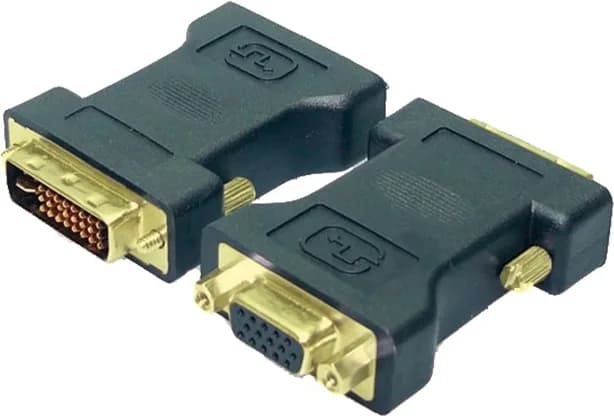 ADAPTOR video LOGILINK, DVI-I DL (T) la VGA (M), conectori auriti, negru, "AD0001"