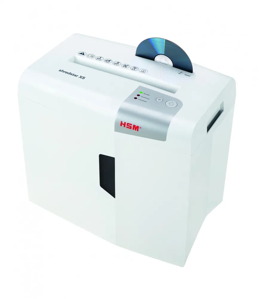 Distrugator documente manual HSM ShredStar X 5, 5 coli, cross cut (4.5 x 30mm), securitate 4 "H-1043121" — miniatură