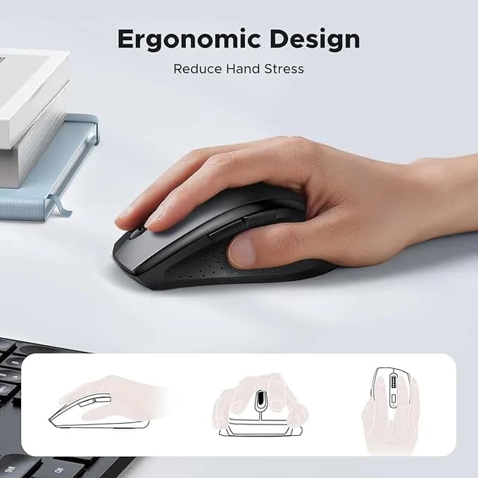 MOUSE Ugreen, "M511" PC sau NB, wireless 2.4GHz, optic, 3/1 butoane/scroll, 1600 dpi, necesita baterii 2 x AAA nu sunt incluse, negru "45012" - 6941876240128 — miniatură
