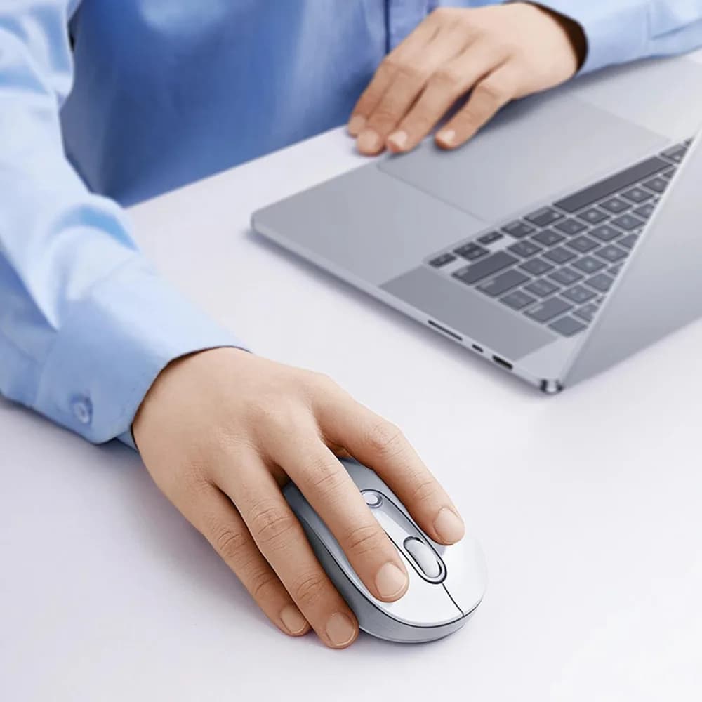 MOUSE Baseus F02 PC sau NB wireless, bluetooth, optic, 800/ 1200/1600 dpi, click silentios, butoane/scroll 4/1, alb, "B0203202" - 6932172693336 — miniatură