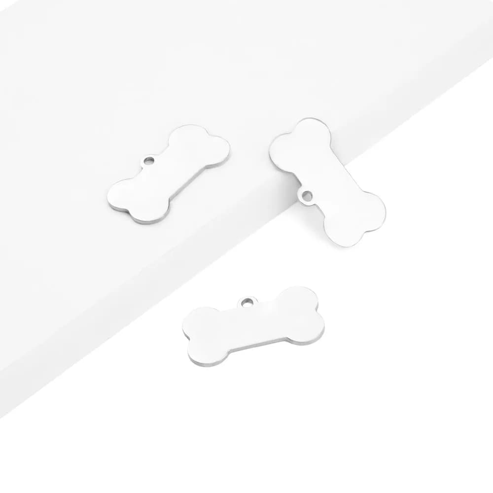 Accesoriu gravator laser xTool Bone-Shaped Stainless Steel Dog Tag – 10 buc — miniatură