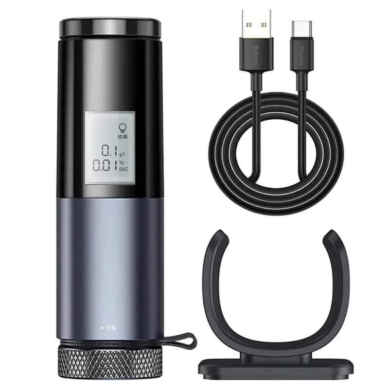 ALCOOL TESTER Baseus, LED Breath, incarcare USB Type-C, negru "CRCX-01" — miniatură