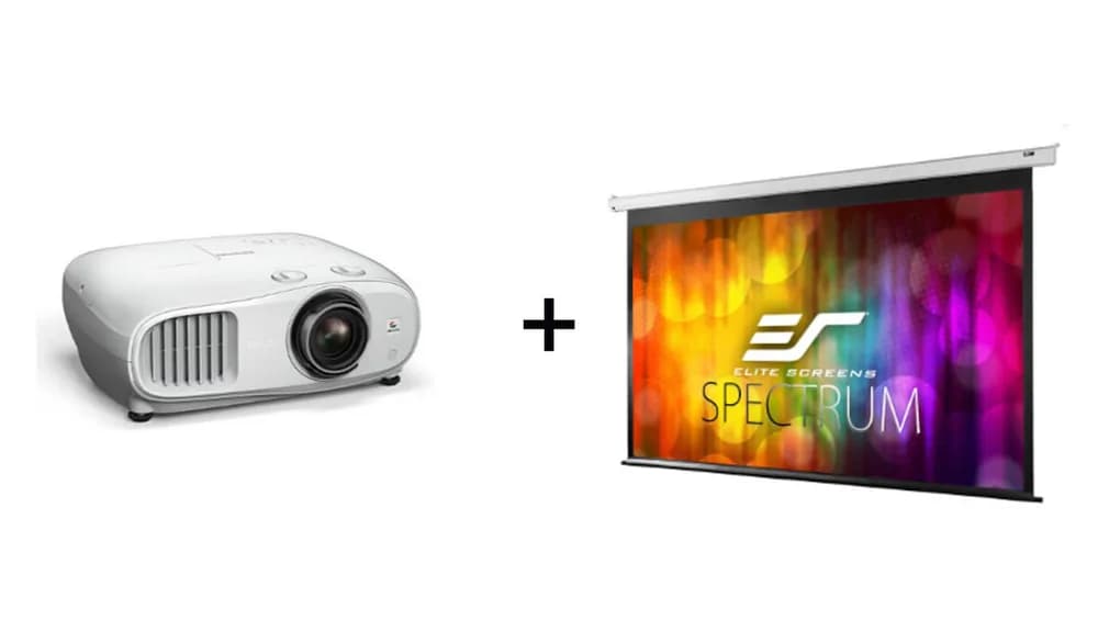 Pachet proiectie Home Cinema cu Videoproiector EPSON EH-TW7000, 4K PRO si Ecran electric EliteScreens ELECTRIC110XH