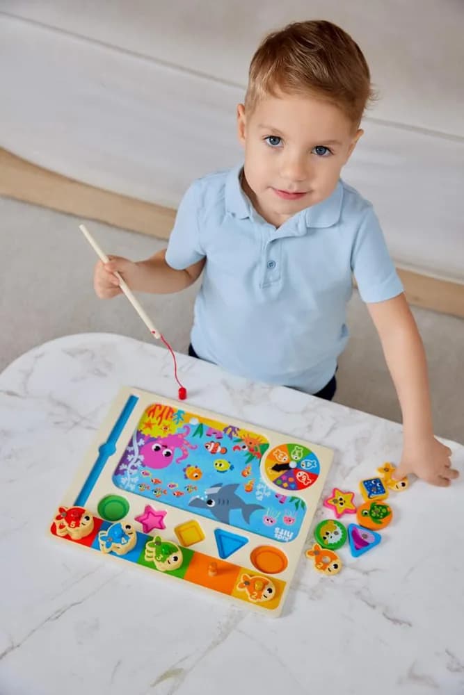 PLACA DE SORTARE MERGEM LA PESCUIT, LEMN — miniatură