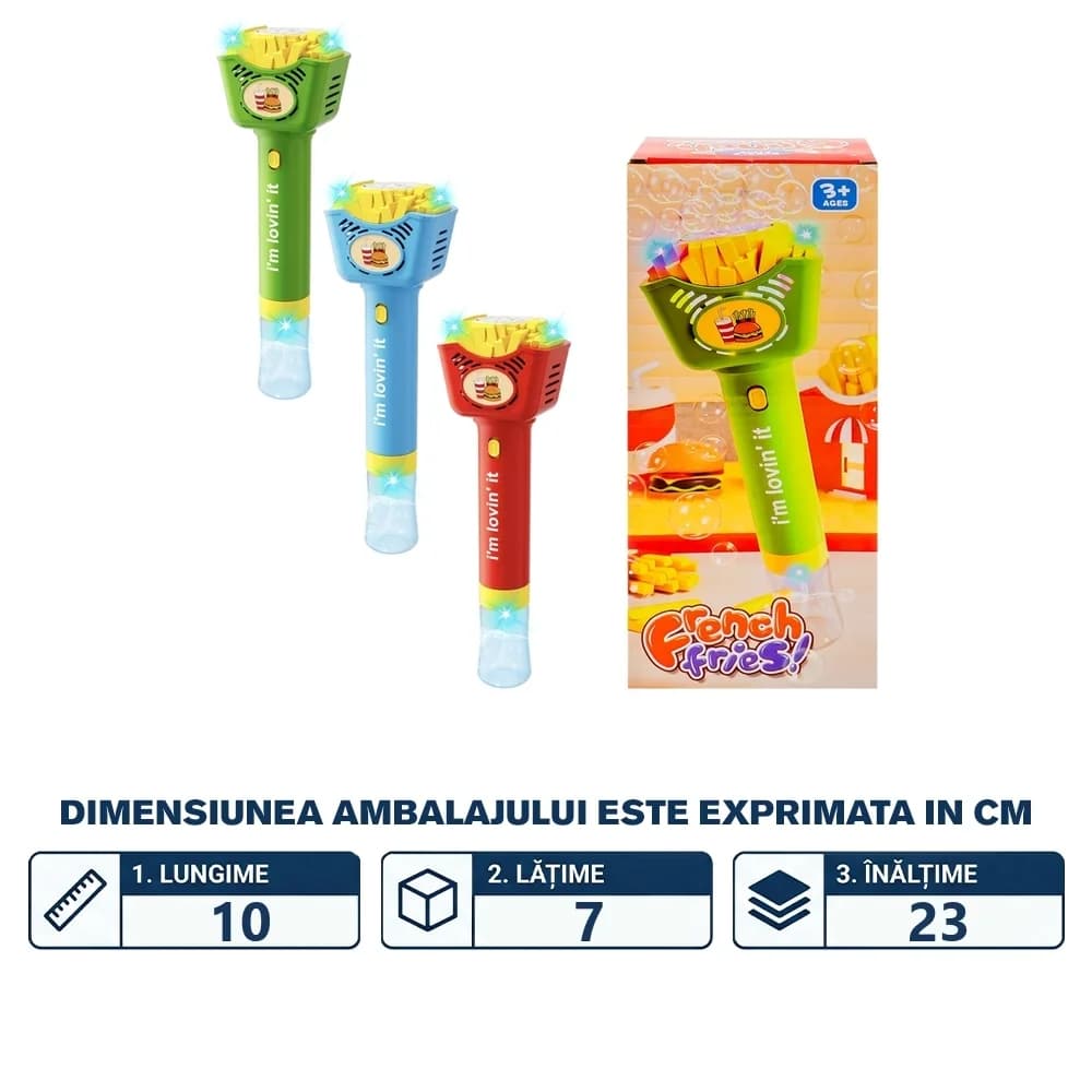 Baloane de sapun, cu baterii, Cartofi prajiti — miniatură