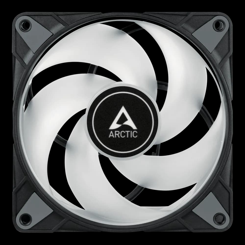VENTILATOR ARCTIC PC, P12 PWM PST RGB Value Pack 3buc w/controler, 140x140x28mm, w/ PWM & cablu PST, low noise FD bearing, high static pressure, Black, "ACFAN00229A" — miniatură