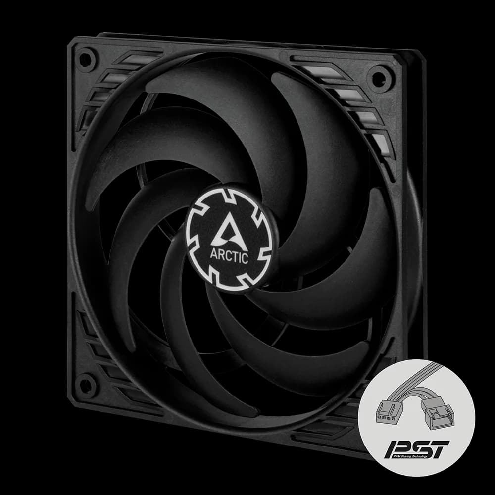 VENTILATOR ARCTIC PC, P12 SLIM PWM PST , 120x120x25mm, w/ PWM & cablu PST, low noise FD bearing, high static pressure, "ACFAN00187A" — miniatură