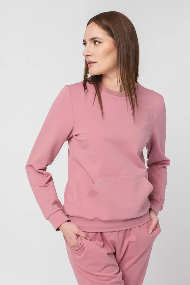 BLUZA COTON CASUAL FEMEI PINK-L — miniatură