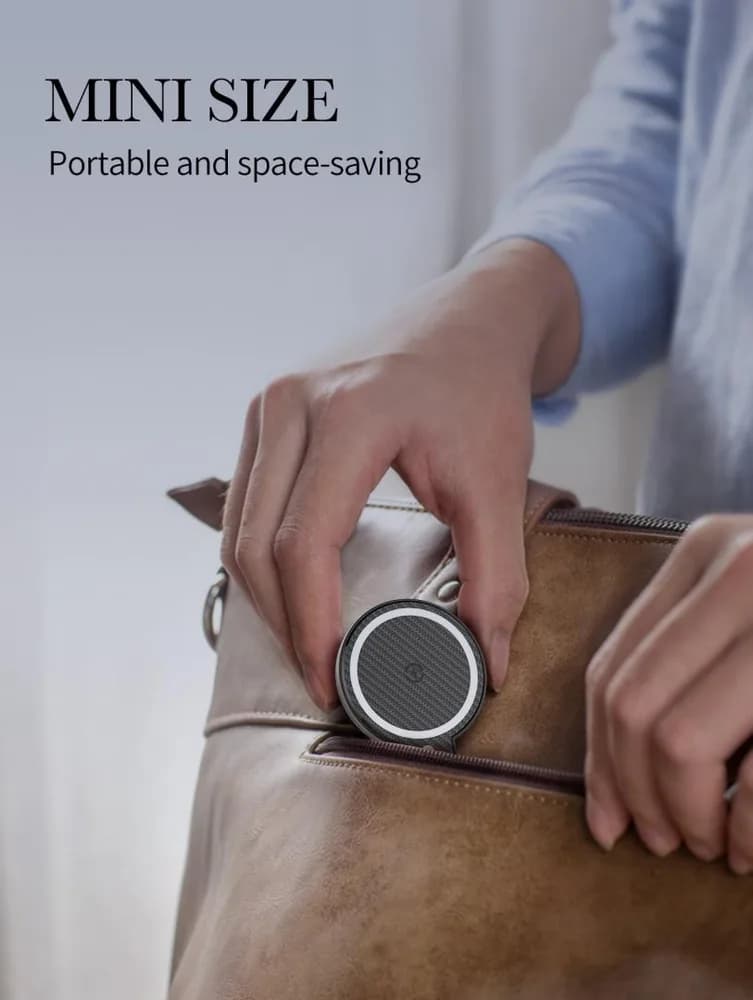 Suport Auto Telefon Serioux, cu incarcare Wireless 15W, compatibil MagSafe, prindere grila ventilatie, Intrare: 5V=2A 9V=2A, Ieșire: 5W 7.5W 10W 15W(Max), Dimensiuni: 61*84*71mm — miniatură