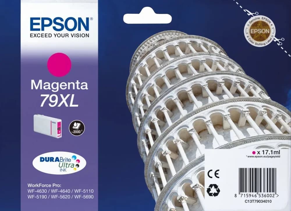 Cartus Cerneala Original Epson Magenta, T790340, pentru Workforce Pro WP-5110|51490|5620|5690, "C13T79034010"(RAPO)