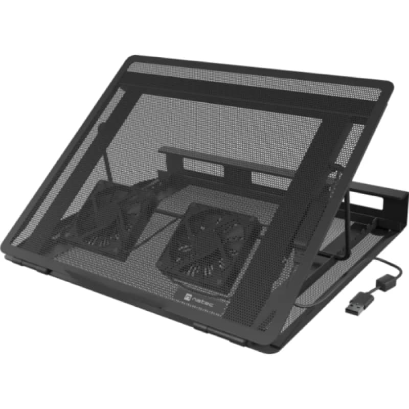 Stand/Cooler notebook NATEC TERN 2 PLUS, pana la 17 inch, 2 ventilatoare, Negru