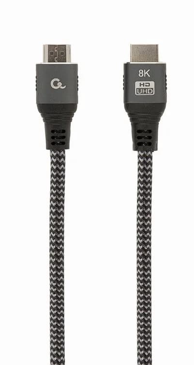 CABLU video GEMBIRD, HDMI (T) la HDMI (T), 1m, HDMI 2.1, premium, conectori auriti, rez max 8K (7680 x 4320) la 60 Hz, 6mm diam, cupru, braided bumbac, negru, "CCB-HDMI8K-1M"