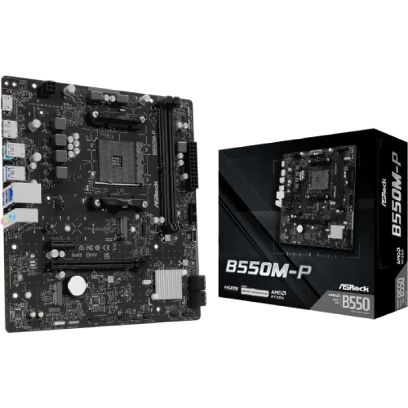Placa de baza ASRock B550M-P, Socket AM4, DDR4, Micro-ATX
