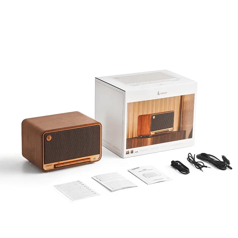 BOXE EDIFIER desktop bluetooth, RMS: 60W (2 x 15W, 1 x 30W), Bluetooth 5.3, AUX, Wi-Fi, USB-C, brown, "D32-BR" — miniatură