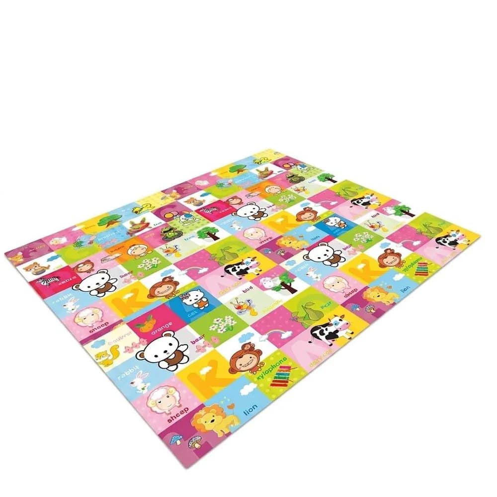 Covor de joaca pentru copii U-Grow, din spuma, pliabil, 2 fete, impermeabil, izolant, 180 x 120 x 1 cm, design animalute — miniatură