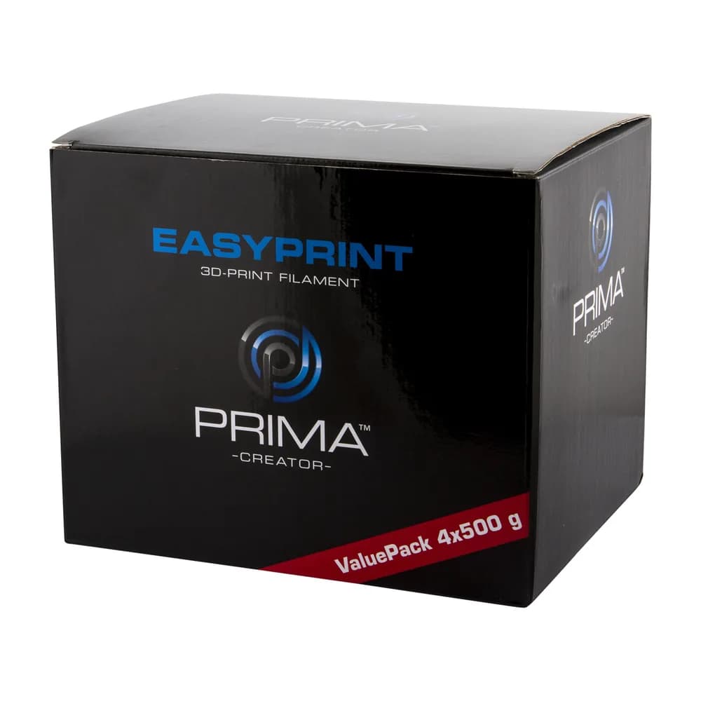 Filament PrimaCreator EasyPrint PLA Value Pack Standard – 1,75 mm – 4x 500 g (Total 2 kg) – White, Black, Red, Blue — miniatură