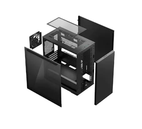 CARCASA DEEPCOOL MACUBE 110, Micro ATX, fara sursa, sticla securizata, 1 x fan, USB 3.0 x 2, Jack 3.5mm, mesh, "R-MACUBE110-BKNGM1N-G-1" — miniatură