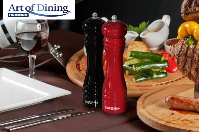 SET 2 RASNITE S&P 20 CM ROSU+NEGRU, ART OF DINING BY HEINNER — miniatură