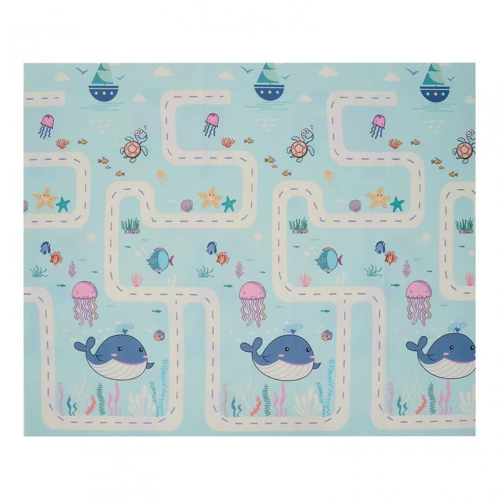 Covor de joaca pentru copii U-Grow, din spuma, pliabil, 2 fete, impermeabil, izolant, 180 x 200 x 1 cm