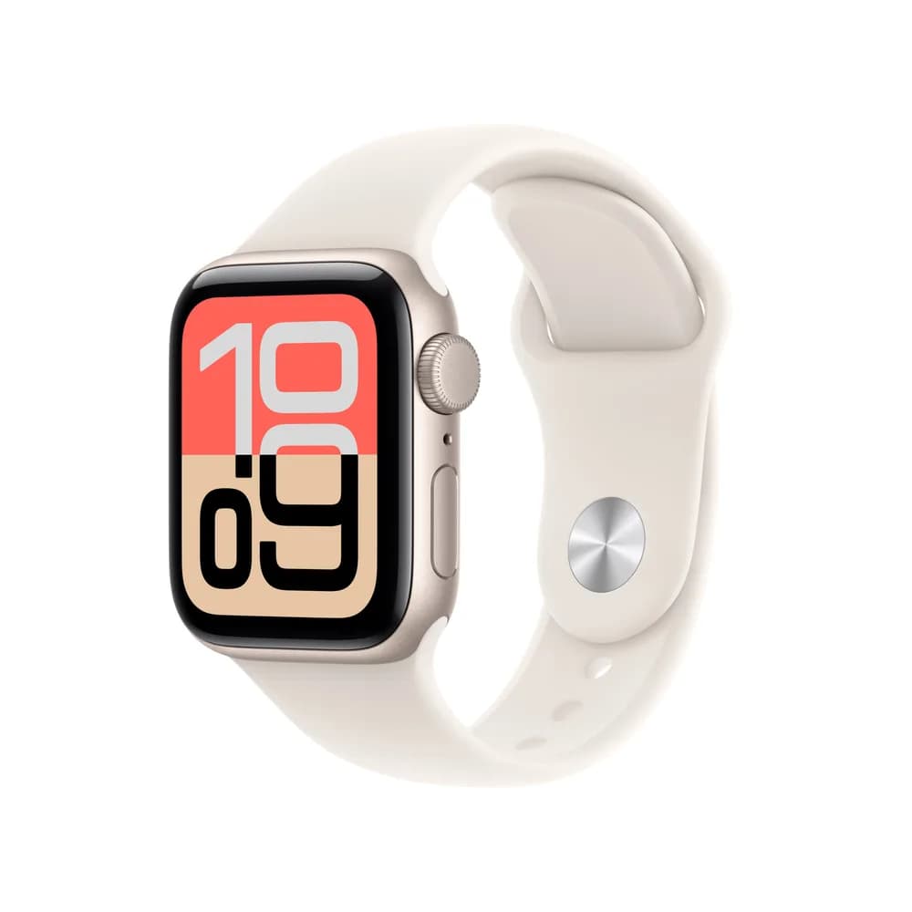 Smartwatch Apple Watch SE 3 (2025), GPS, 40mm, Ecran Retina LTPO OLED, Chip S10 cu Procesor Dual-Core, 64GB Flash, Wi-Fi, Bluetooth, Curea Sport Band M/L (Auriu) "MEH54MP/A"